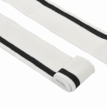 Подвяз трикотажный TBY 3,5х80 см с черной полосой 73066 белый