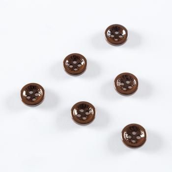 Пуговица с проколами 15 мм пластик 496866 темно-коричневый