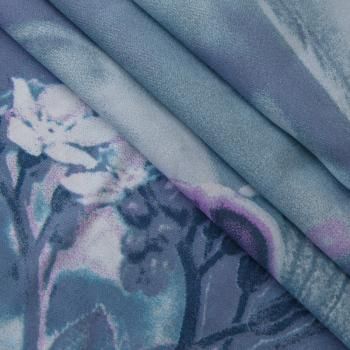 Сатин ш. 220 см 007-13360 серо-синий принтованный