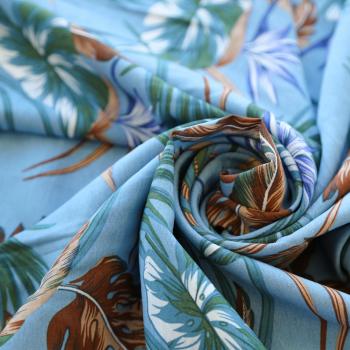 Тенсел К33-136  Col.2 темно-голубой принтованный