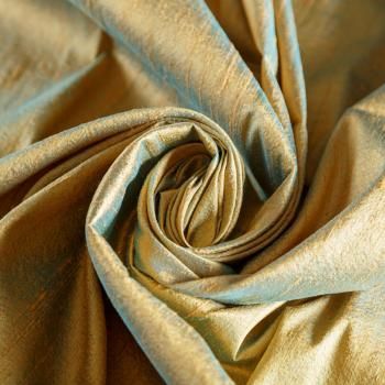 Дикий шелк 016-04756 мятно-золотистый однотонный