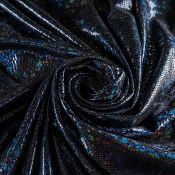 Трикотаж лазер К33-610 черно-синий однотонный