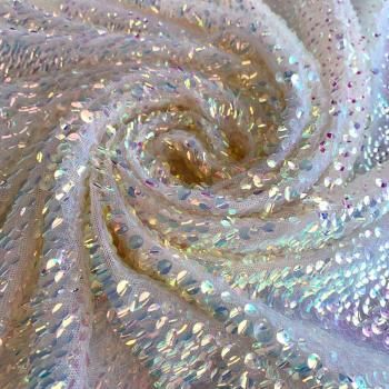 Сетка с пайетками К33-645 абрикосовый