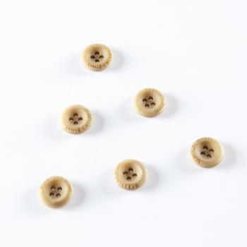 Пуговица с проколами 12 мм пластик 496897 бежевый