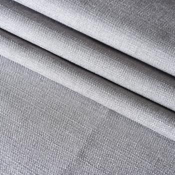 Ткань портьерная лен h-300 см 05-02-11509 светло-серый однотонный