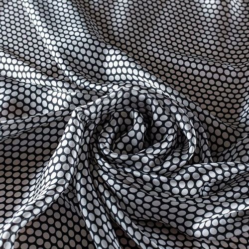 Шелк натуральный К15-570 молочный принтованный