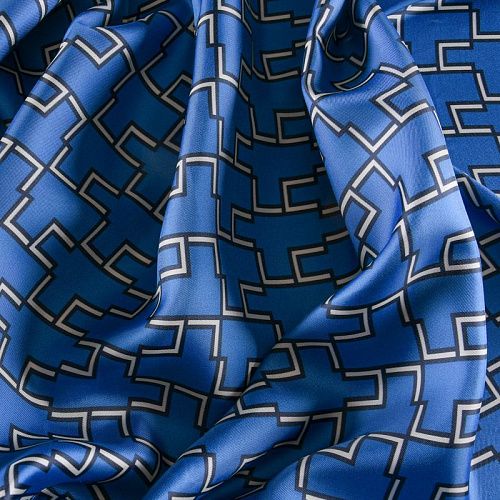 Твил-шелк 064-11984 сапфировый принтованный
