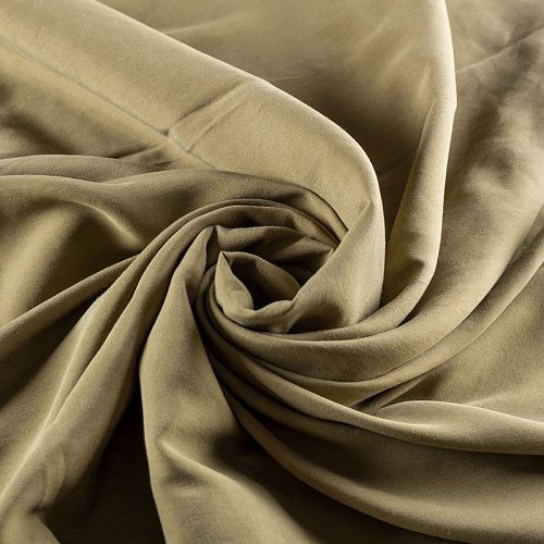 Шелк-батист натуральный К15-1285 табачный однотонный