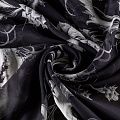 Креп-шифон натуральный К36-066 черный принтованный