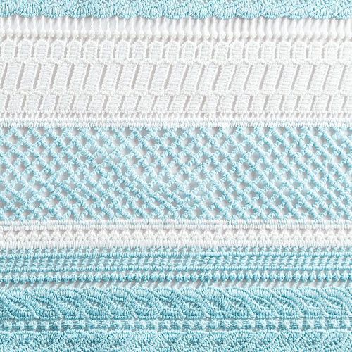 Гипюр-макраме К21-1078 бирюзово-белый