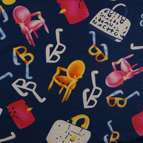 Вискоза "Лоренцо" стрейч 036-17676 темно-синий принтованный