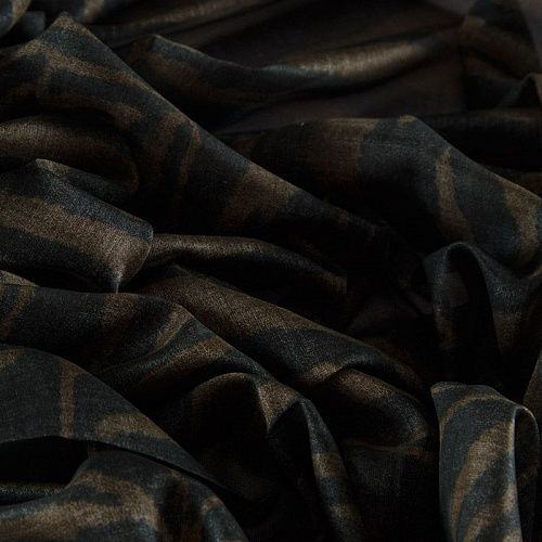 Шелк-батист 003-12127 коричневый принтованный