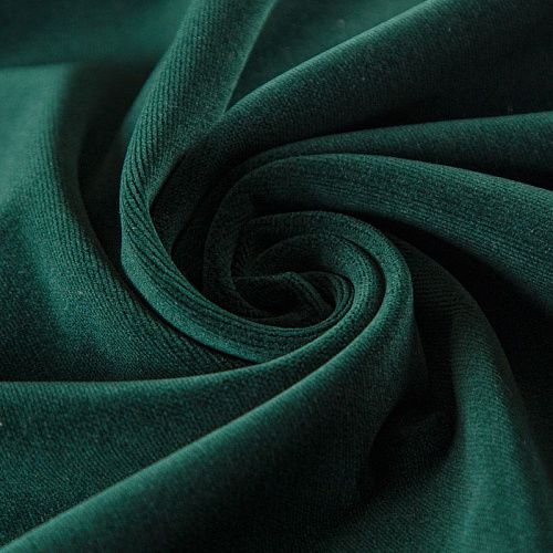 Ткань портьерная негорючая бархат 09-02-13726 зеленый однотонный