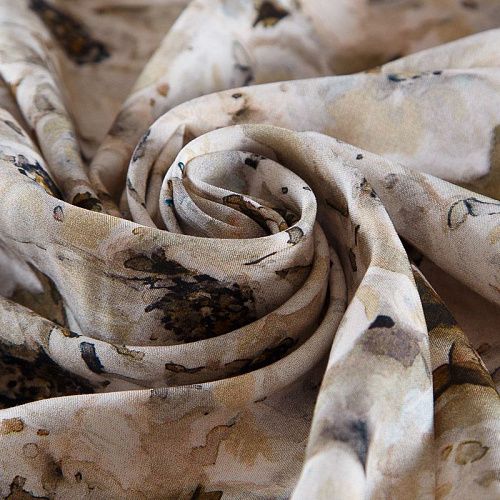 Штапель 069-177756 бежевый принтованный