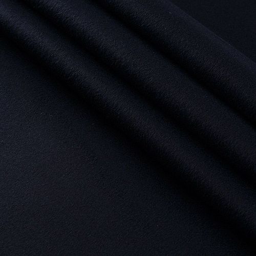 Ткань пальтовая 040-17290 черно-синий однотонный