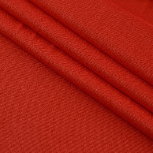Ткань костюмная стрейч 025-15236 красно-оранжевый однотонный