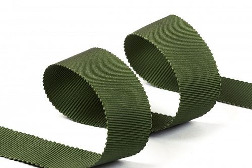 Лента репсовая Gamma 25 мм с зубчатым краем PTGR-25-570 хаки