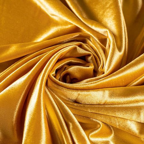 Бархат-лайкра К33-762 желто-золотой однотонный