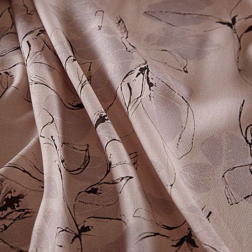 Лен-вискоза стрейч 035-17772 экрю принтованный