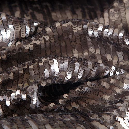 Пайетки на трикотаже F.Filippi 055-16420 зеленая бронза