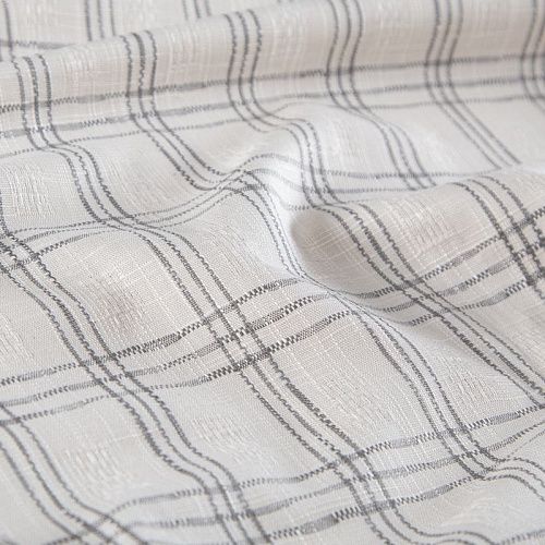 Лен натуральный 035-20207 молочный клетка