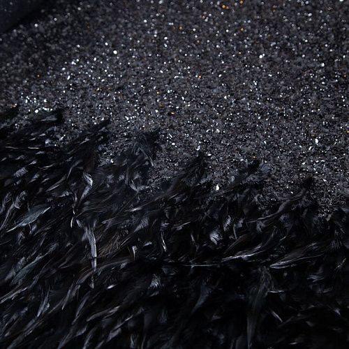 Сетка с пайетками и пером 050-19782 черный