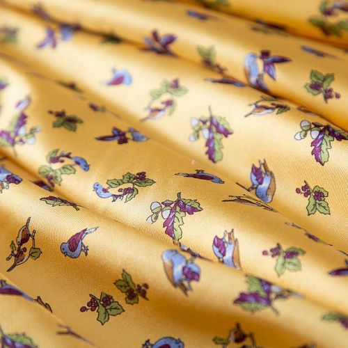 Твил-шелк натуральный купон (крой) 064-19896 желтый принтованный