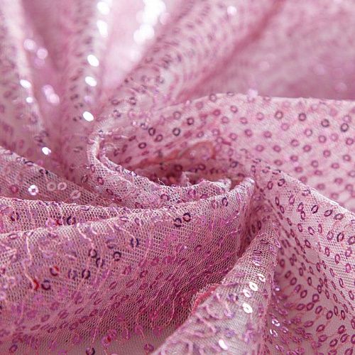 Пайетки на сетке 055-04132 холодный розовый