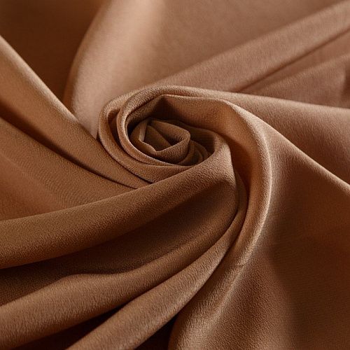 Крепдешин натуральный 028-15051 кэмел однотонный