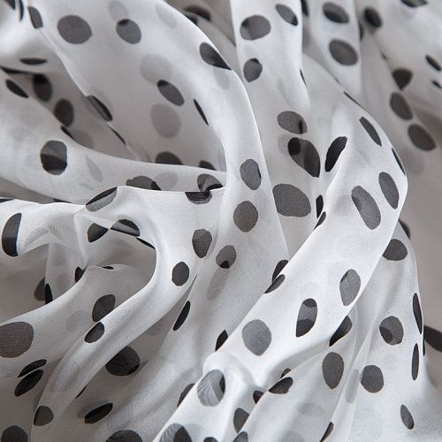 Шелк-батист 003-16477 белый принтованный