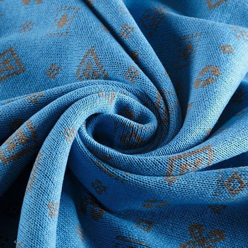 Трикотаж 2-х сторонний вязаный 056-05814 хаки/голубой