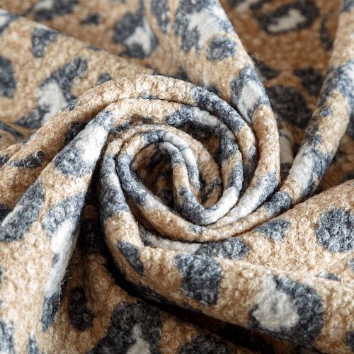 Букле 006-06934 бежевый принтованный