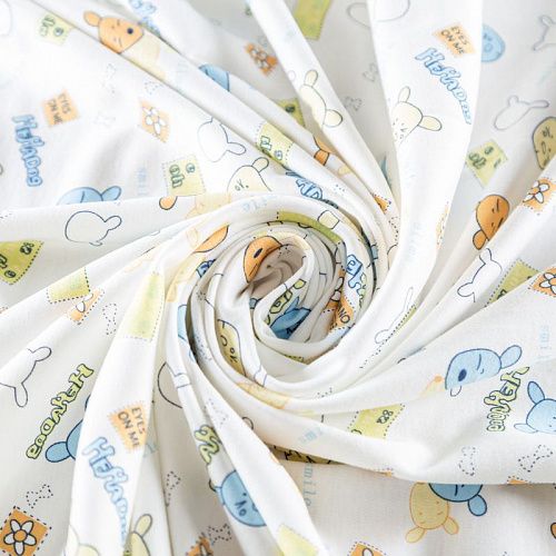 Трикотаж 056-09780 белый принтованный