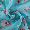 Шифон 068-17425 бирюзовый принтованный
