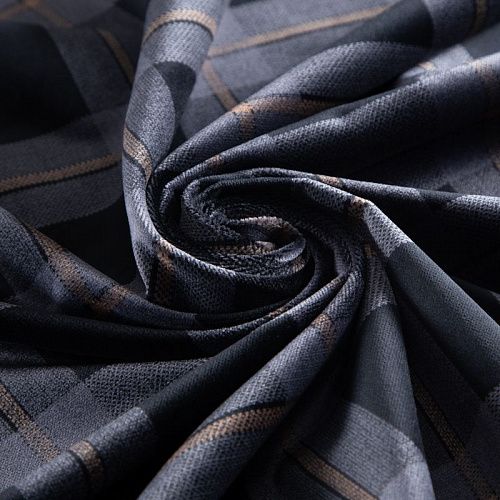 Бархат хлопковый 002-20036 черный принтованный