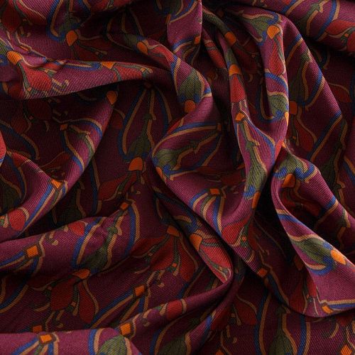 Вискоза 009-12292 бордовый принтованный