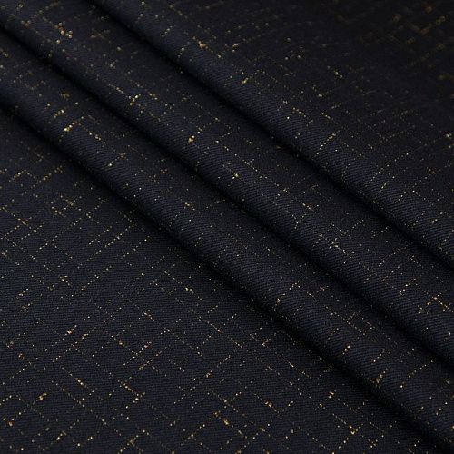 Ткань костюмная дублированная Yves Saint Laurent 025-16338 черный с люрексом