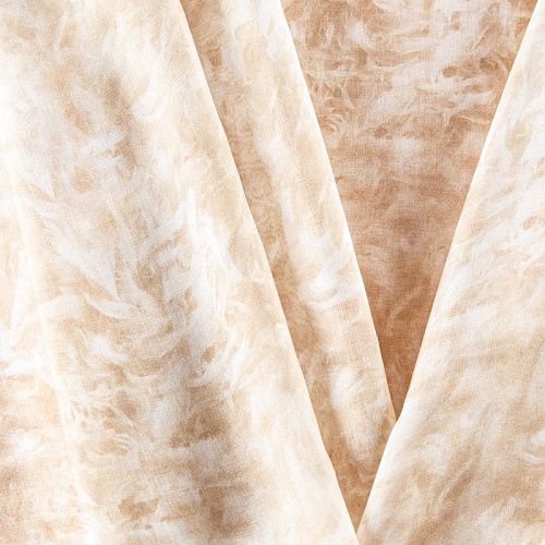 Шифон натуральный К1-436 бежевый принтованный