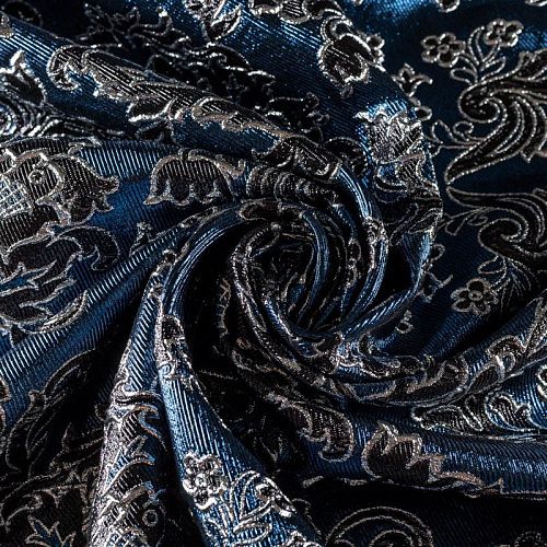 Жаккард с люрексом К36-121 сине-черный 