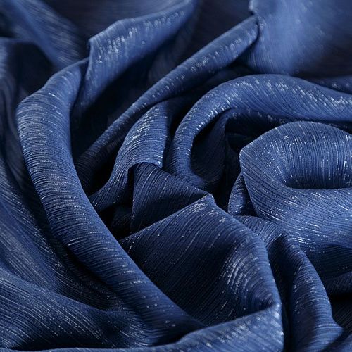 Шифон-жатка с люрексом 068-07219 сапфировый однотонный