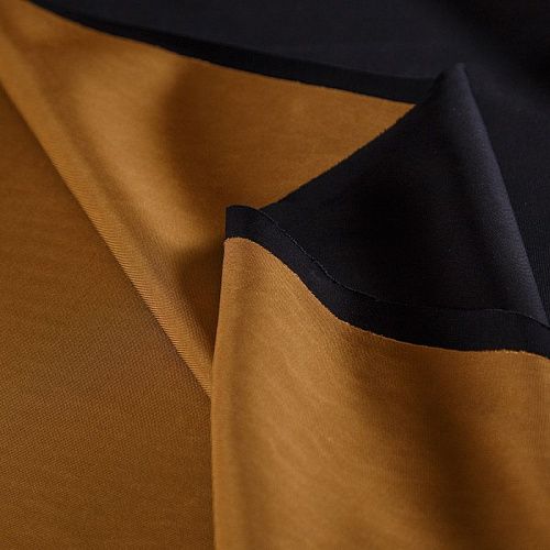 Трикотаж двухсторонний 056-16253 черный/кэмел