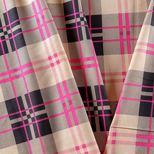 Крепдешин синтетический 029-08387 бежевый принтованный