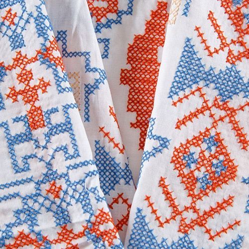 Хлопок с вышивкой 063-12132 белый