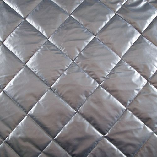 Ткань курточная стеганая 033-14422 серебристый однотонный