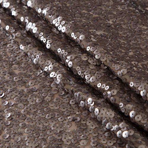 Пайетки на сетке 055-16505 серо-бежевый