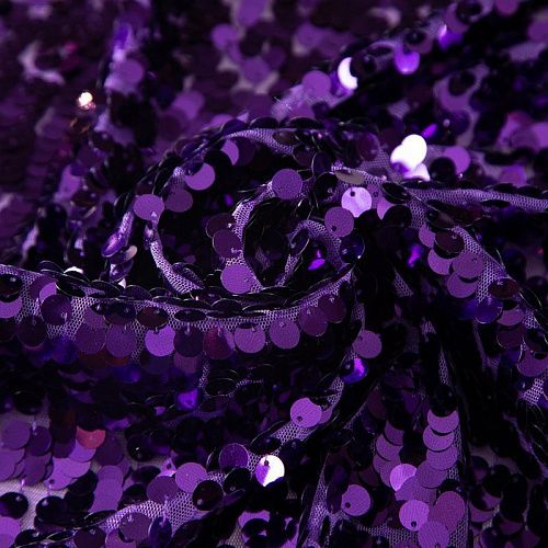 Пайетки на сетке 050-19873 пурпурный