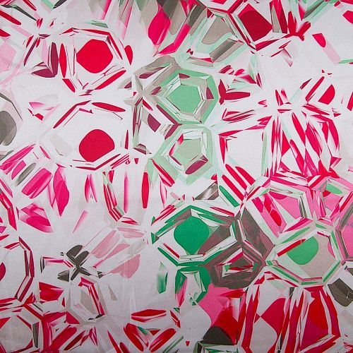 Шелк синтетический стрейч 065-17630 белый принтованный