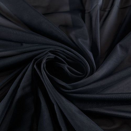 Сетка трикотажная 050-01870 черный однотонный