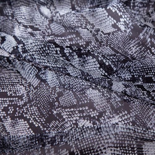 Шифон шелковый 068-20076 черно-белый