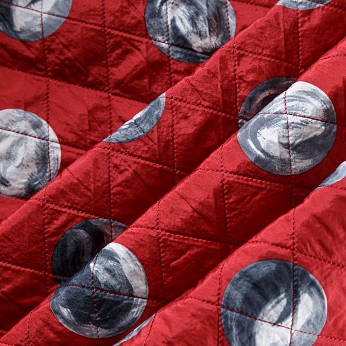 Ткань курточная 033-06558 красный принтованный